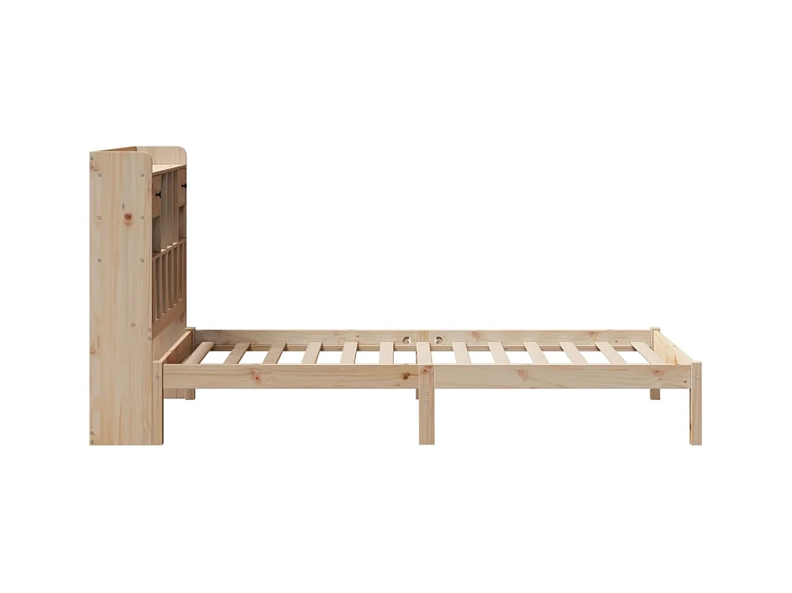 Bed met boekenkast zonder matras massief grenenhout 100x200 cm