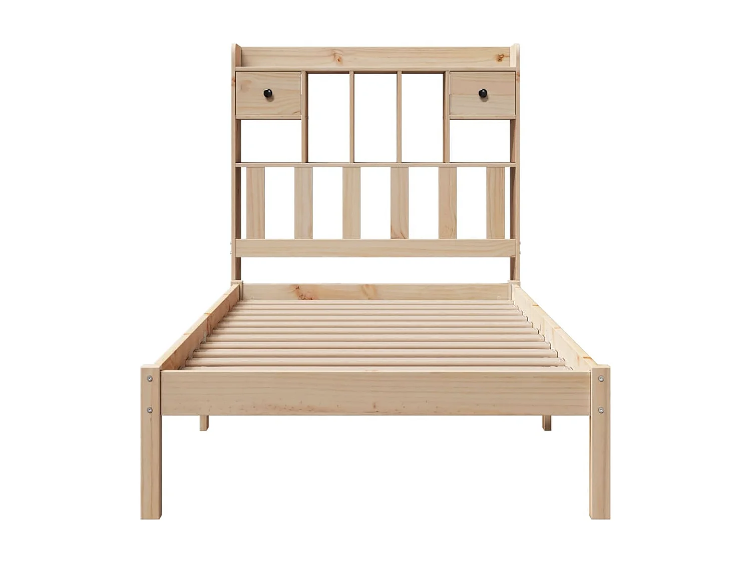 Lit bibliothèque sans matelas 100x200 cm bois massif de pin