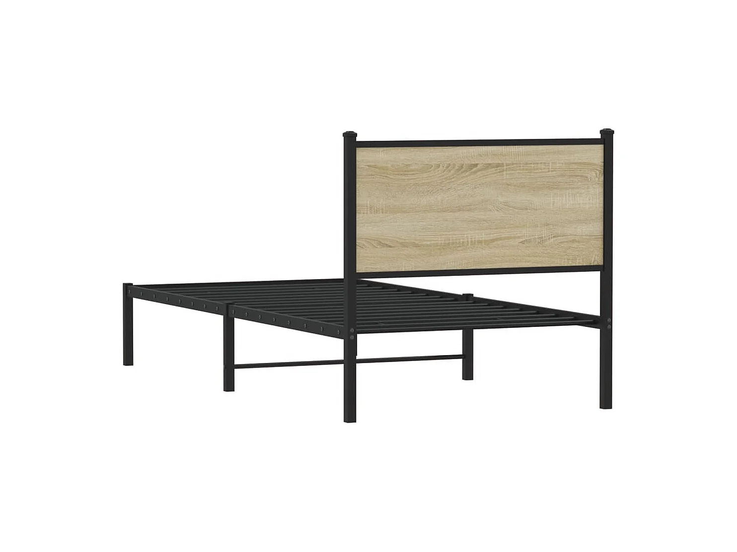 Cadre de lit en métal sans matelas chêne sonoma 90x190 cm