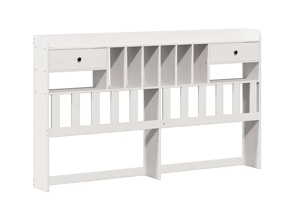 Bed met boekenkast zonder matras grenenhout wit 200x200 cm