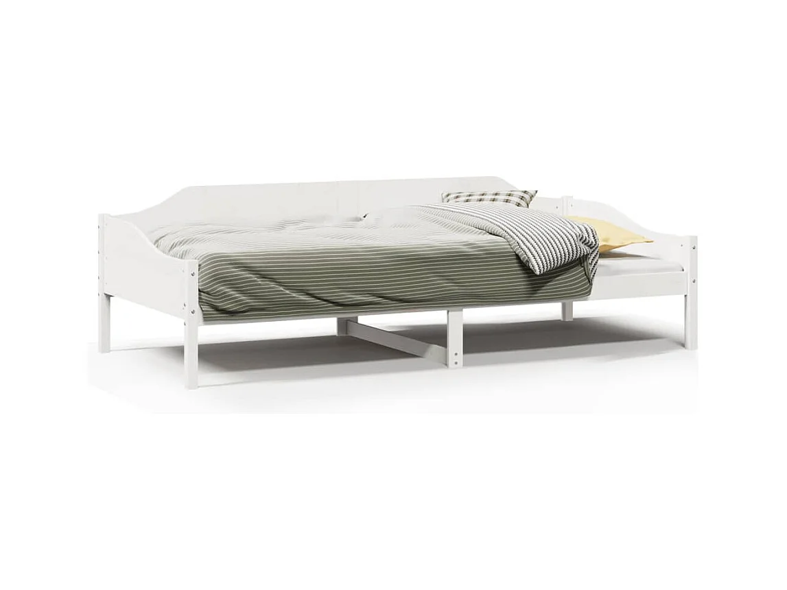 Cadre de lit sans matelas blanc 80x200 cm bois massif de pin