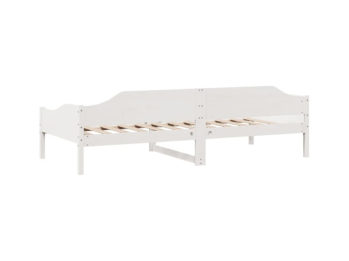 Cadre de lit sans matelas blanc 80x200 cm bois massif de pin