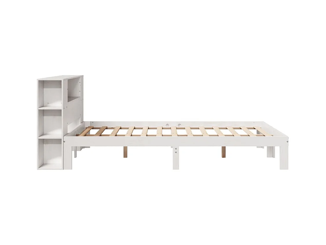 Letto Libreria senza Materasso Bianco 140x190 cm Legno di Pino