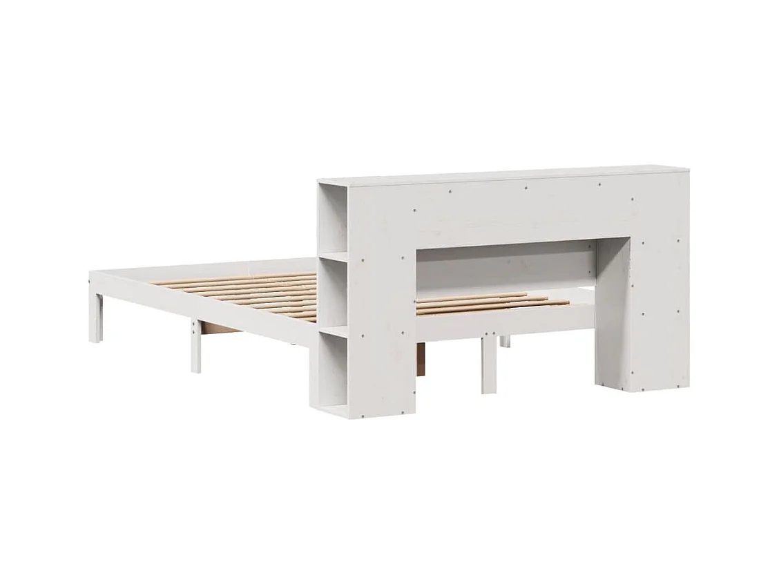 Letto Libreria senza Materasso Bianco 140x190 cm Legno di Pino