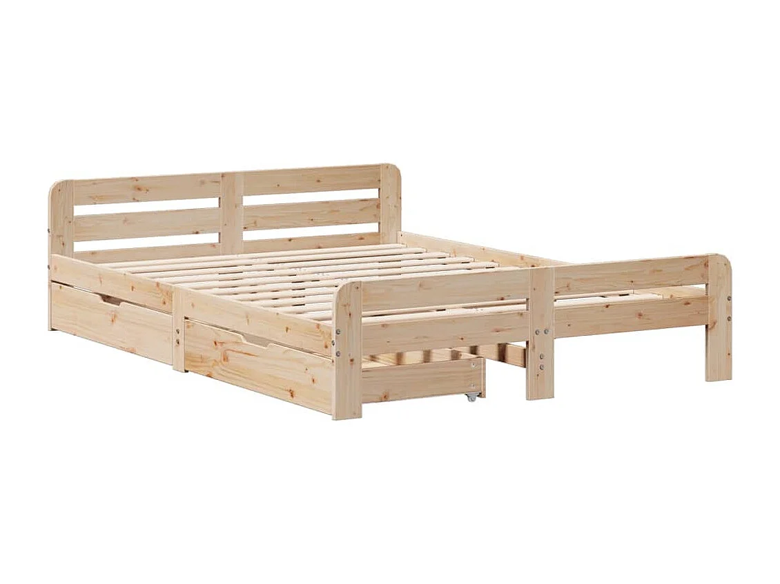Cadre de lit sans matelas 150x200 cm bois de pin massif
