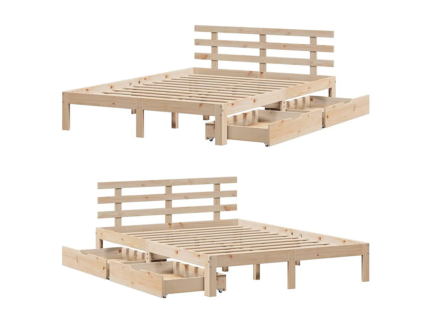 Cadre de lit avec tiroirs sans matelas 160x200 cm