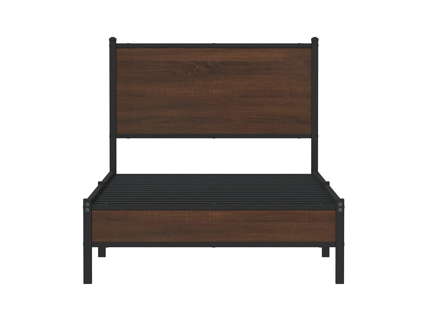 Cadre de lit en métal sans matelas chêne marron 80x200 cm