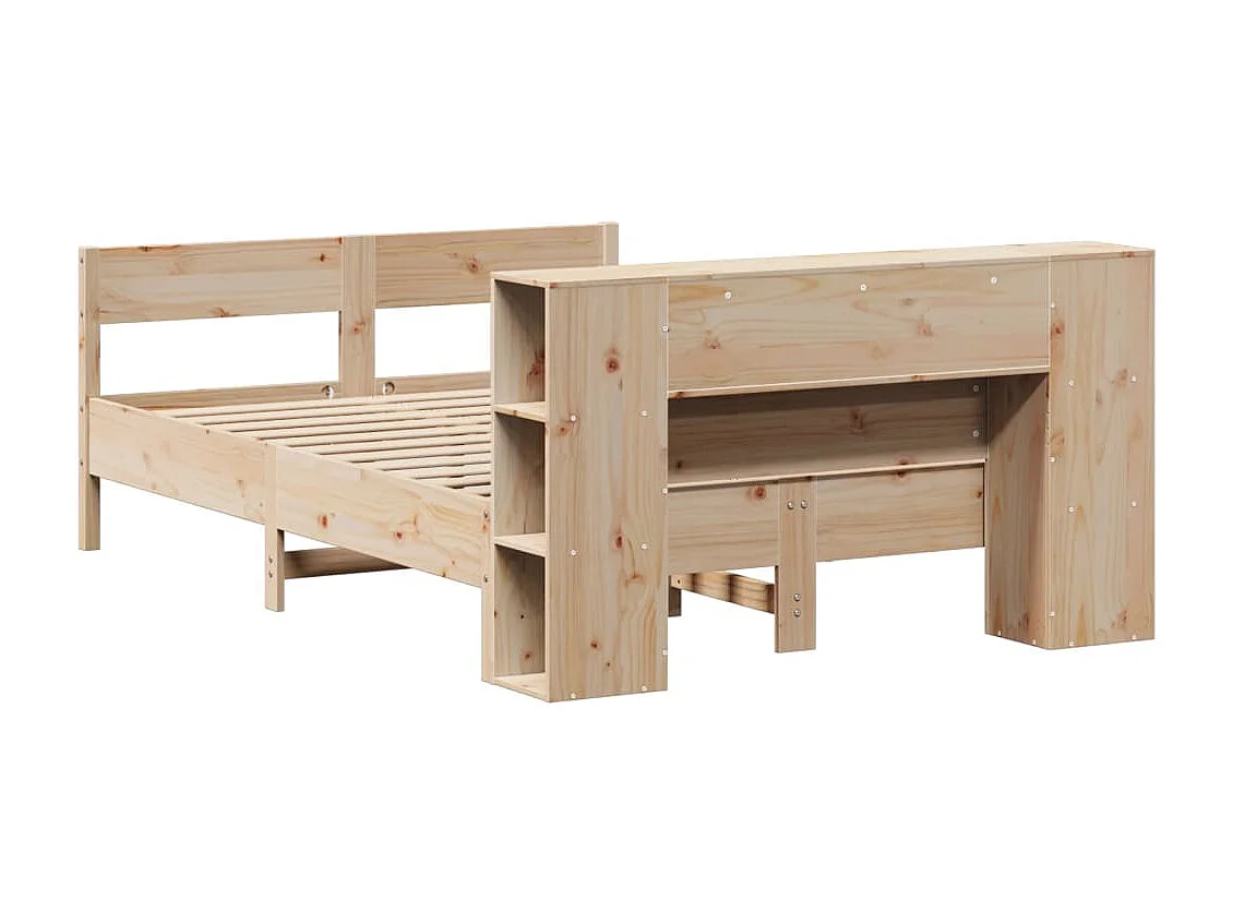 Cama com estante sem colchão 140x190 cm pinho maciço