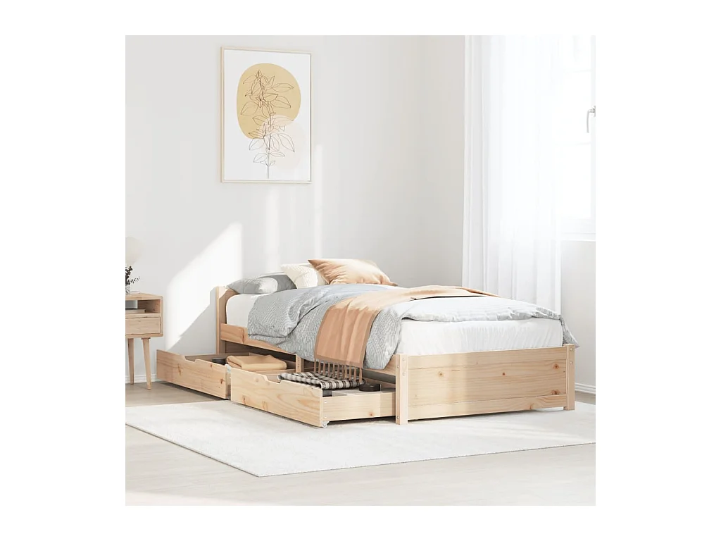Cadre de lit sans matelas 90x190 cm bois de pin massif