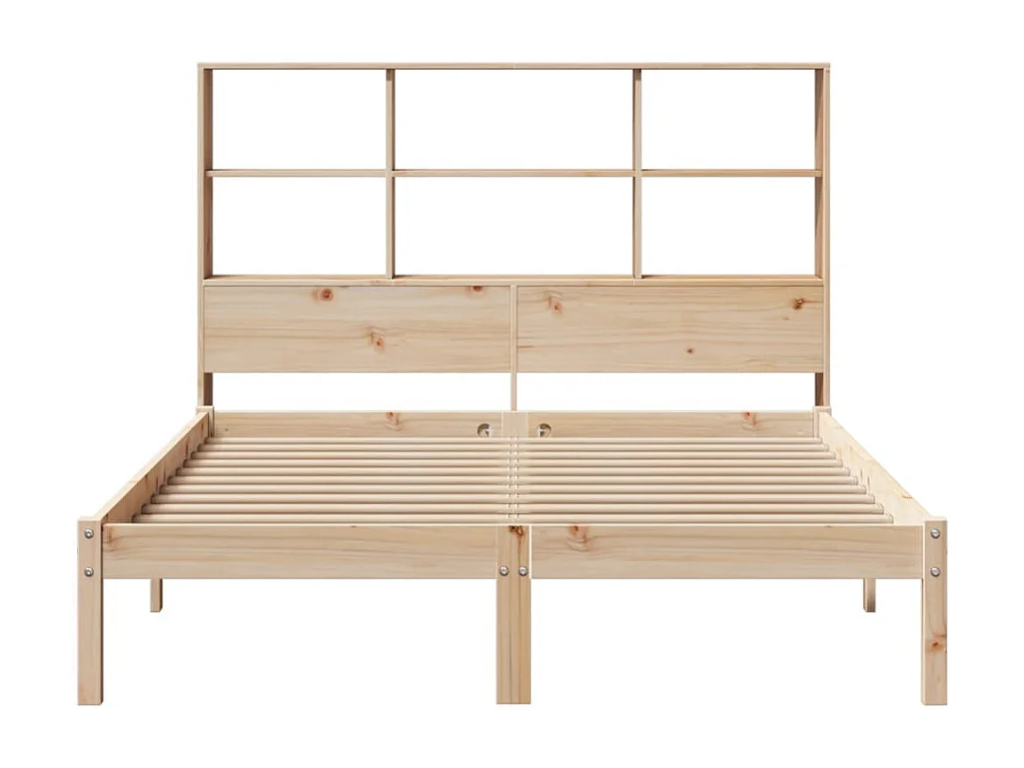 Massivholzbett mit Regal ohne Matratze 150x200 cm Kiefernholz
