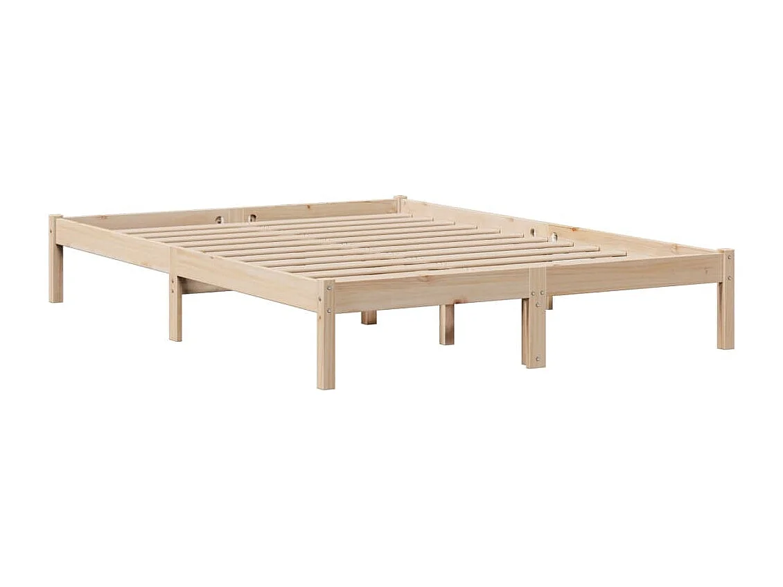 Lit bibliothèque sans matelas 140x190 cm bois de pin massif
