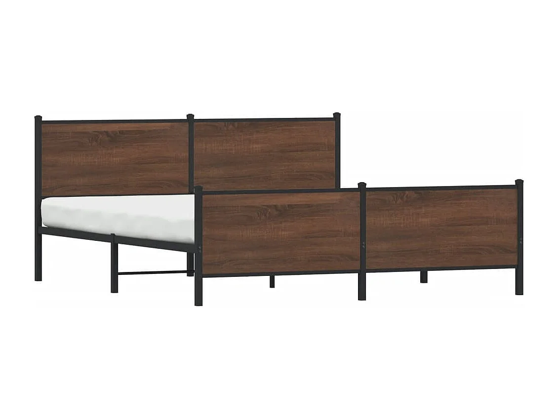 Estructura de cama sin colchón metal roble marrón 183x213 cm