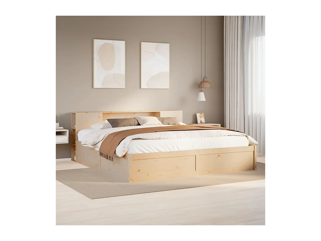 Cama sem colchão 180x200 cm madeira de pinho maciça