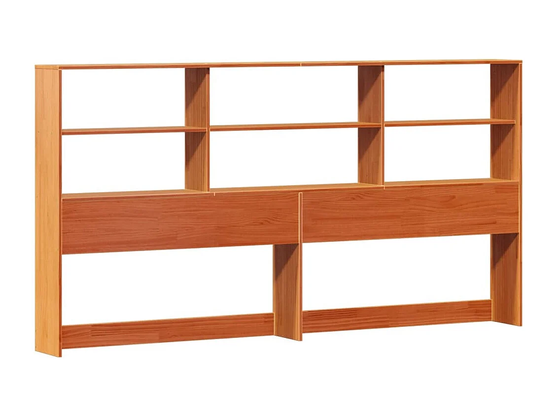 Letto Libreria senza Materasso Marrone Cera 200x200 cm in Pino