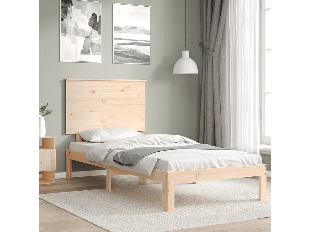 Cadre de lit sans matelas bois de pin massif