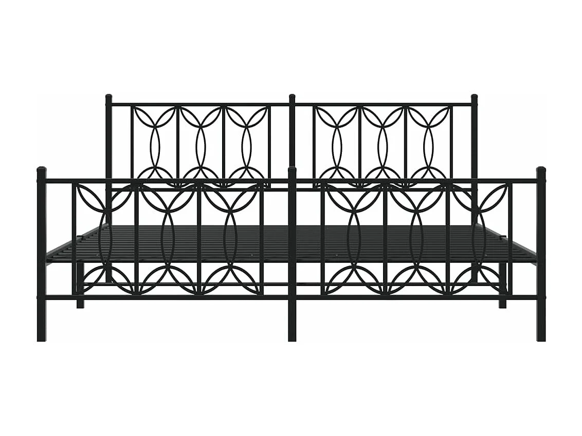 Giroletto con Testiera e Pediera Metallo Nero 183x213 cm