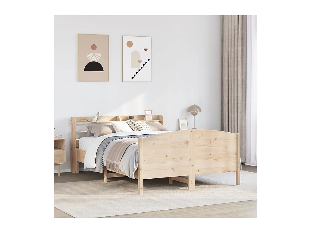 Cadre de lit sans matelas 160x200 cm bois massif de pin