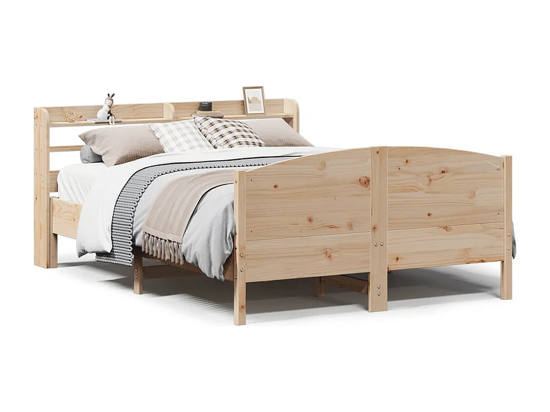 Estructura de cama sin colchón madera maciza de pino 160x200 cm