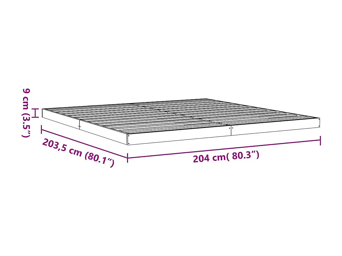 Giroletto Marrone Cera 200x200 cm in Legno Massello di Pino