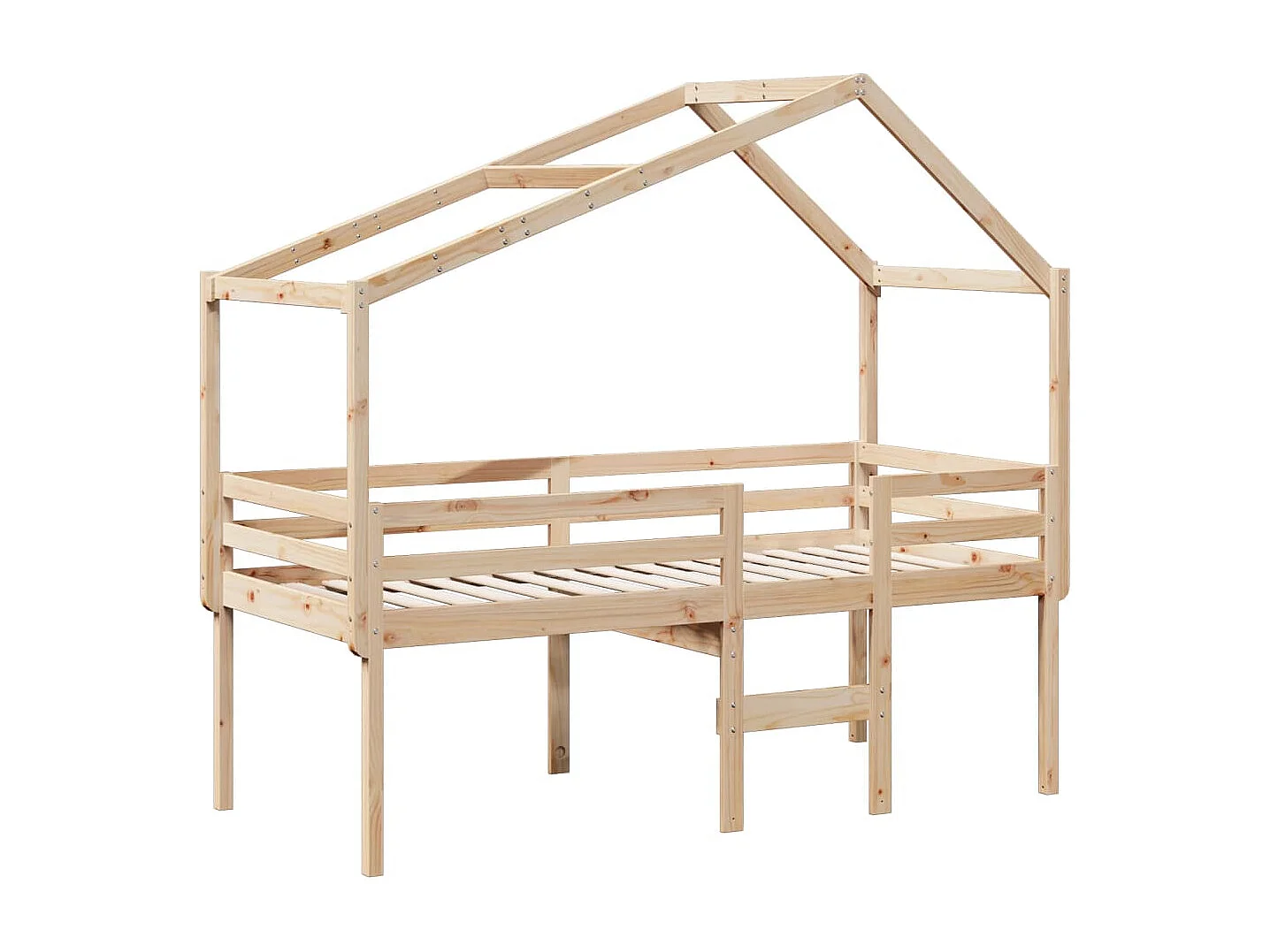 Lit haut sans matelas 80x200 cm bois de pin massif