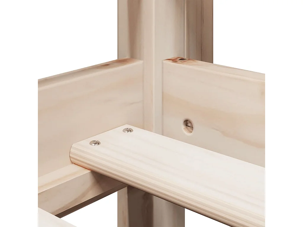 Letto a Soppalco con Tetto 75x190 cm in Legno Massello di Pino