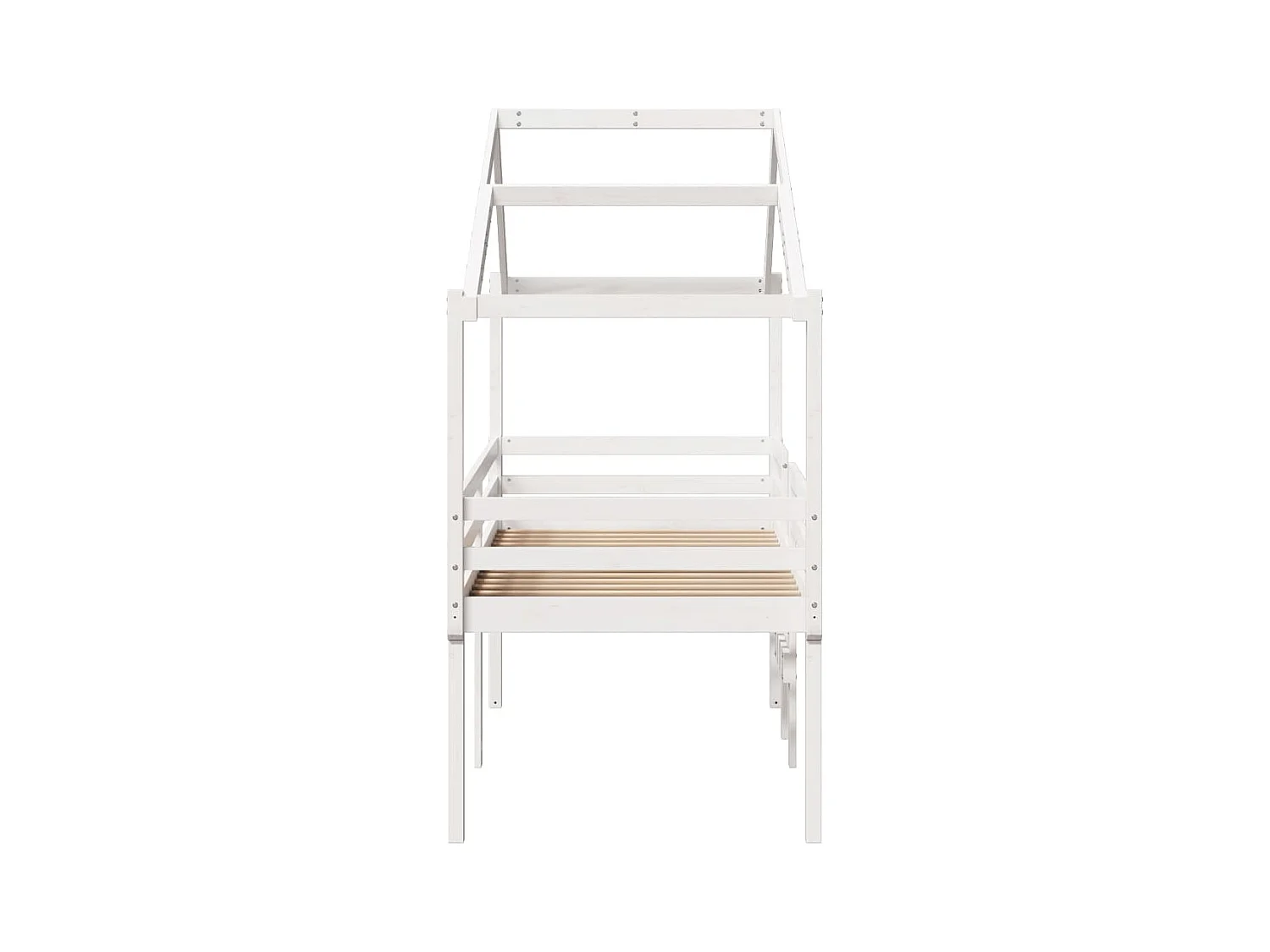 Lit haut sans matelas blanc 90x190 cm bois de pin massif