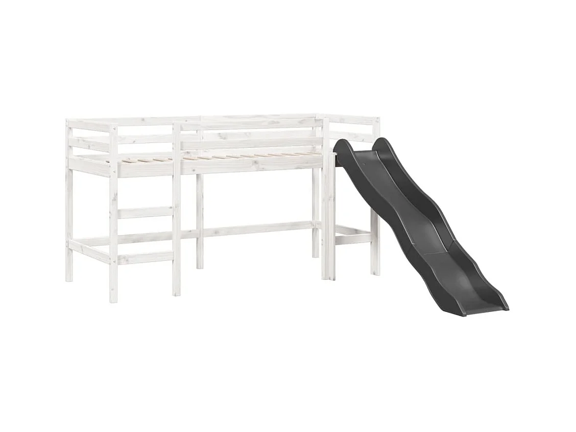 Kinderhoogslaper met toren 90x200 cm massief grenenhout blauw