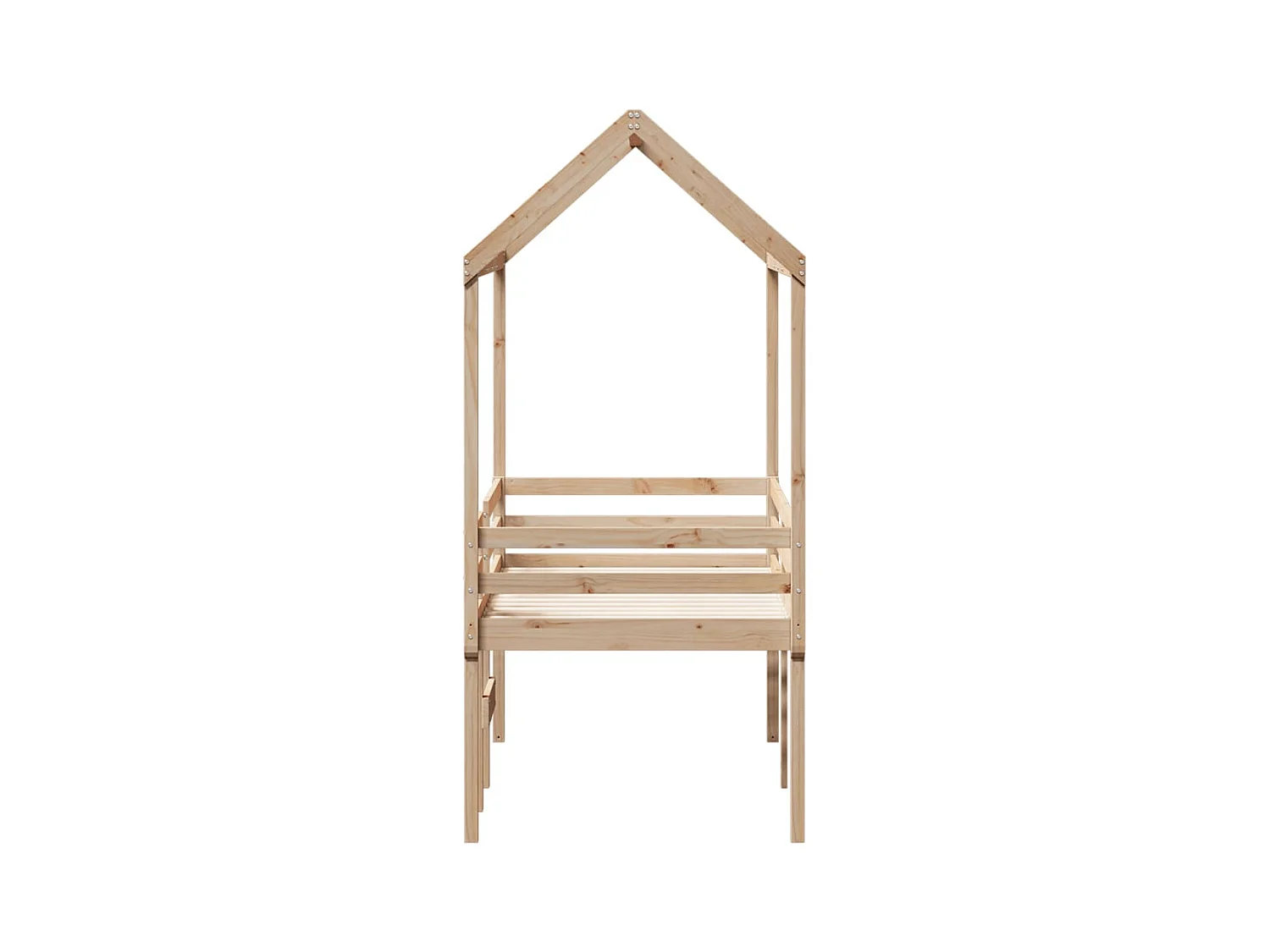 Lit haut sans matelas 90x190 cm bois de pin massif