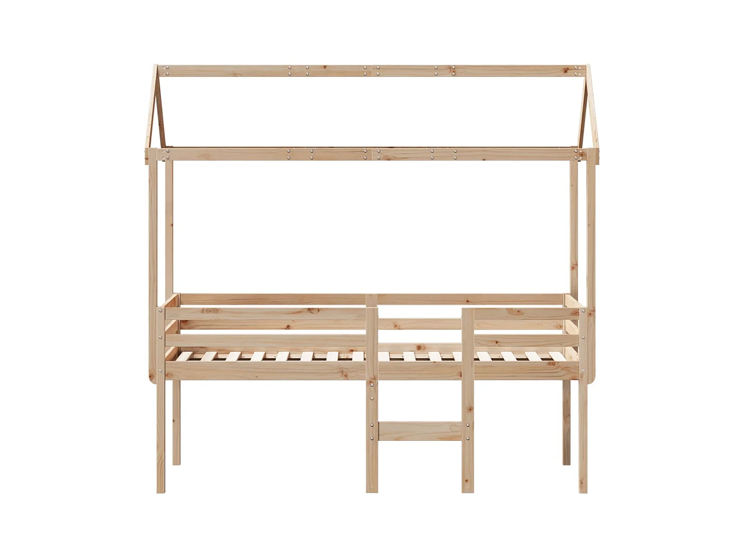 Lit haut sans matelas 90x190 cm bois de pin massif