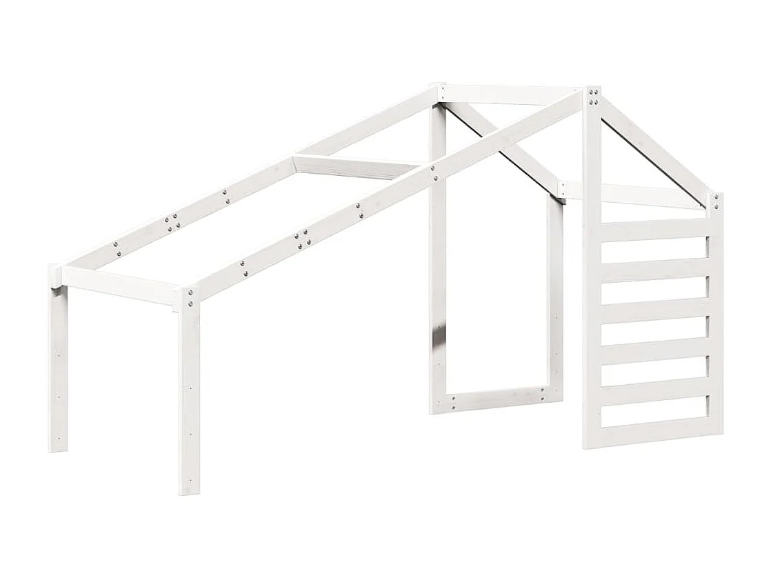 Lit haut sans matelas blanc 90x200 cm bois de pin massif