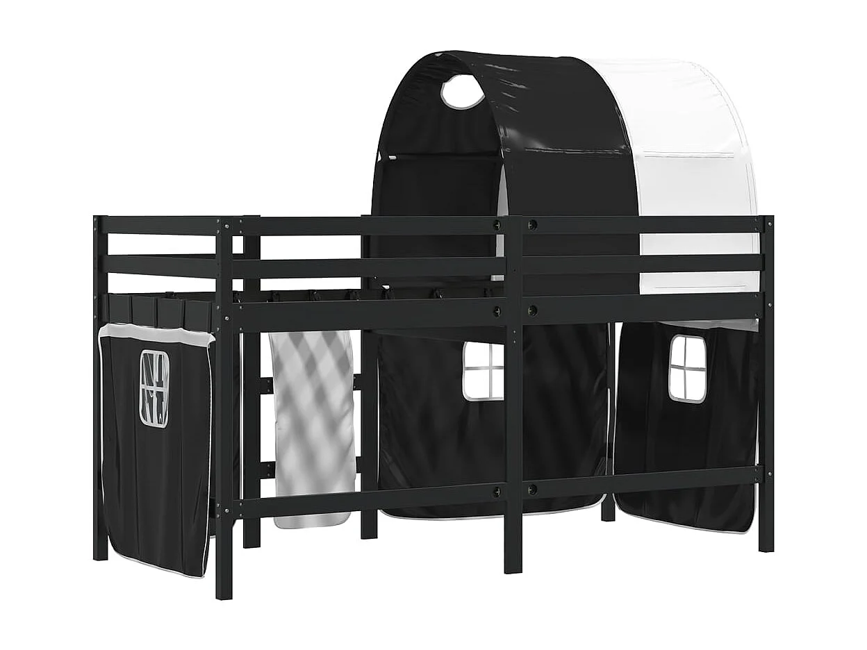 Lit mezzanine enfants avec tunnel sans matelas 80x200 cm