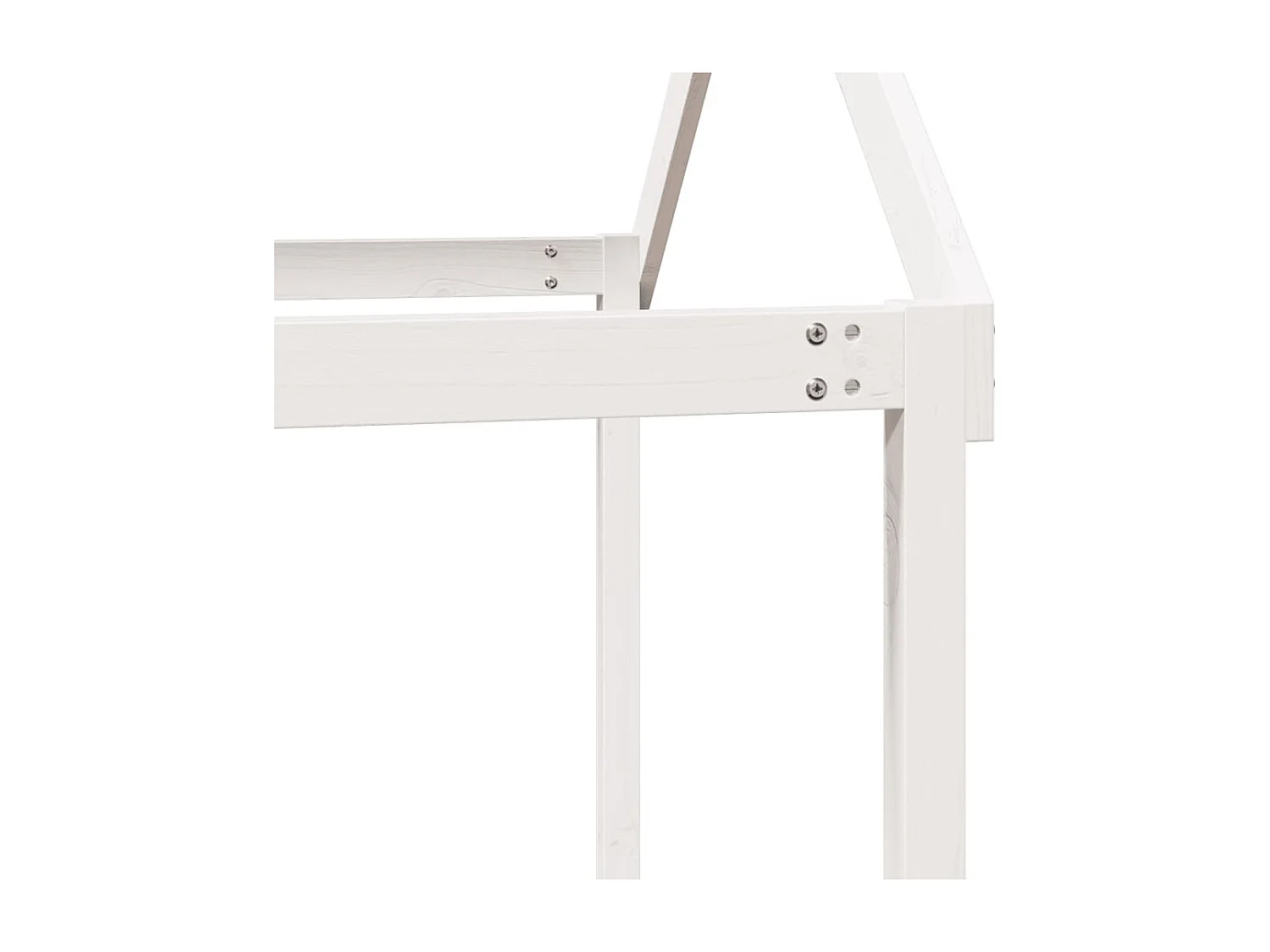 Letto a Soppalco con Tetto Bianco 90x200 cm in Legno di Pino