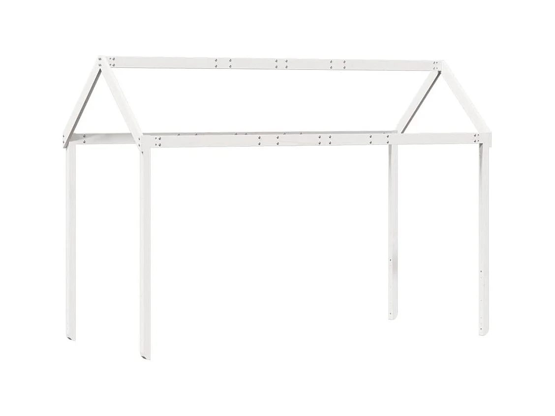 Lit haut sans matelas blanc 90x200 cm bois de pin massif
