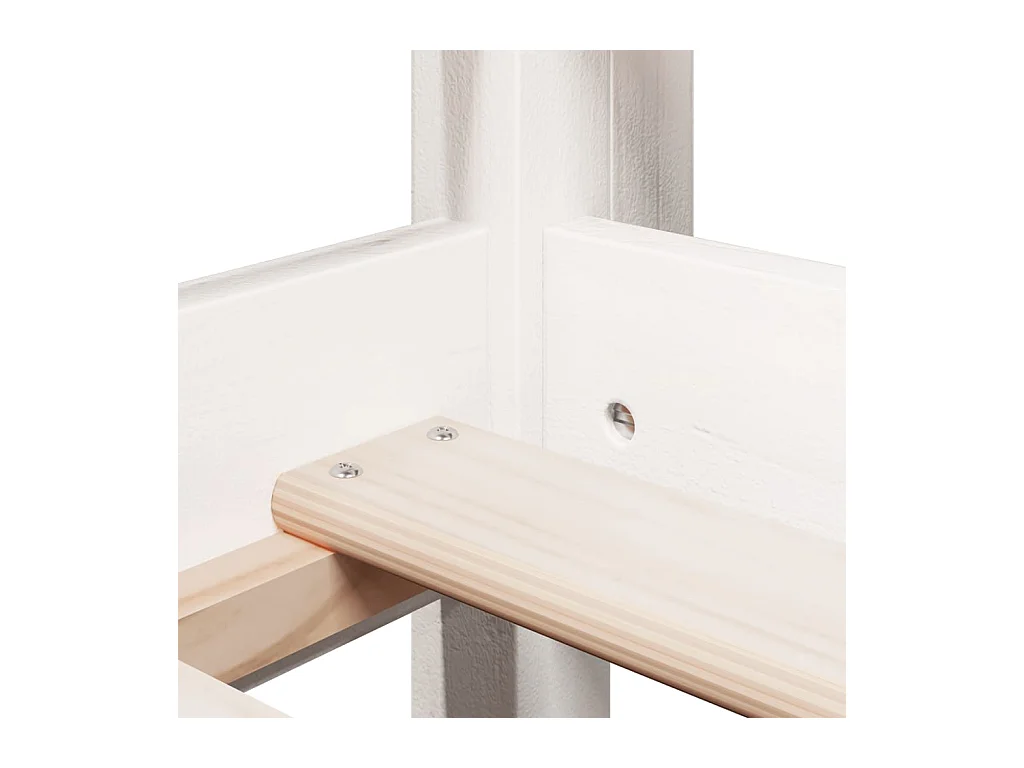 Lit haut sans matelas blanc 90x200 cm bois de pin massif
