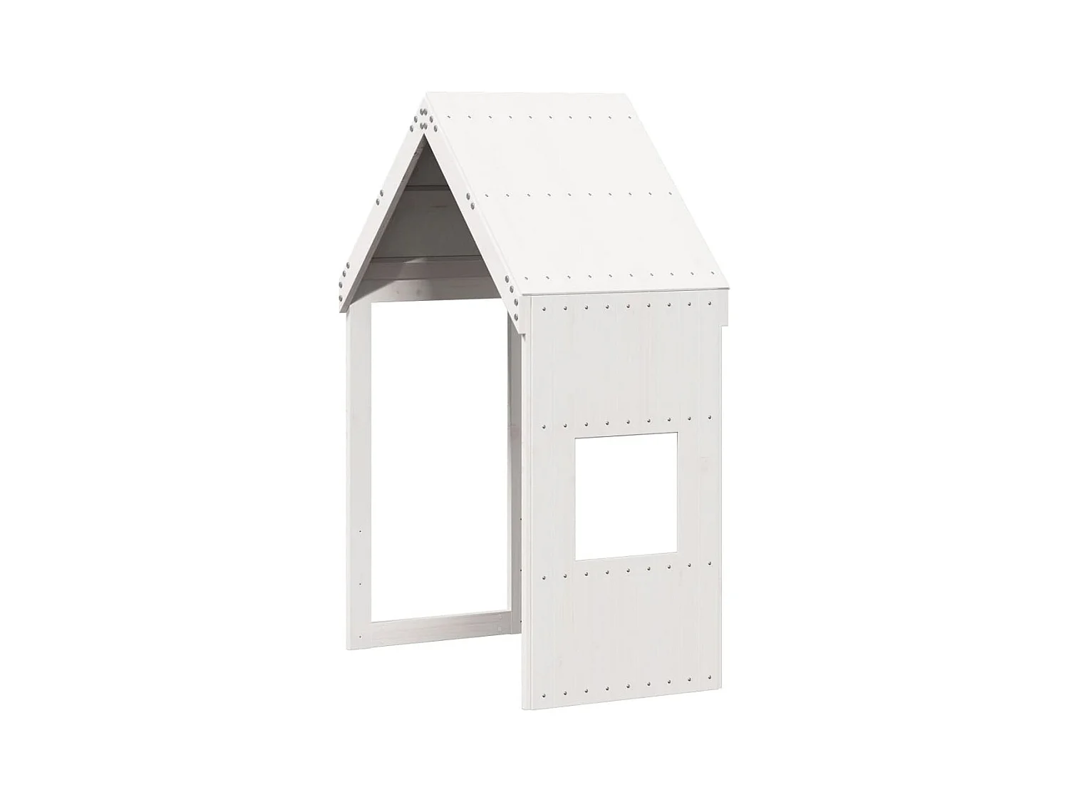 Letto a Soppalco con Tetto Bianco 75x190 cm in Legno di Pino