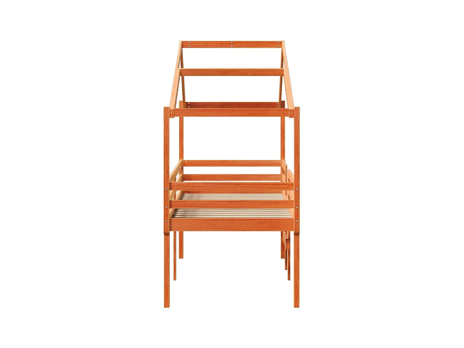 Lit haut sans matelas cire marron 90x200 cm bois de pin massif