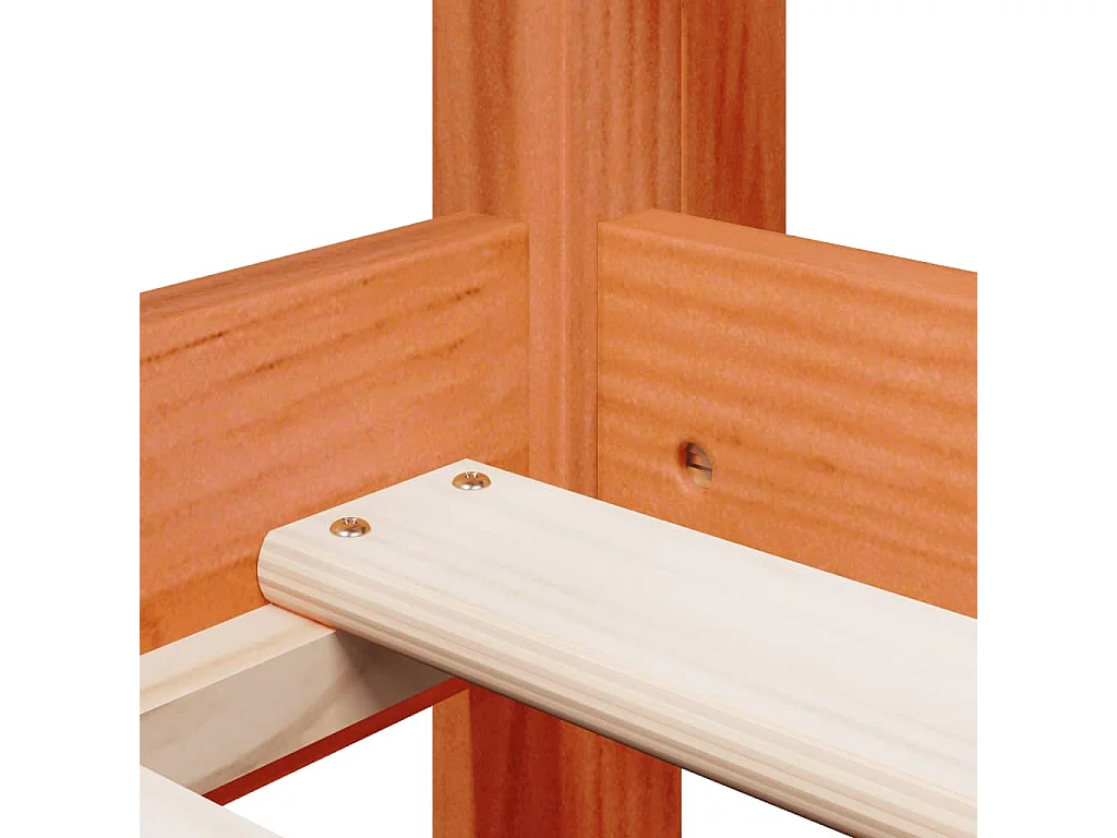 Letto a Soppalco con Tetto Cera 75x190cm Legno Massello di Pino