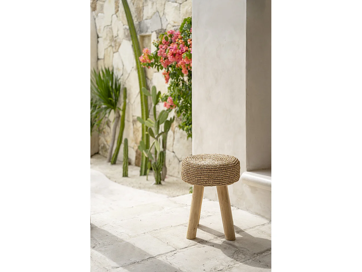 The Raffia Stool - Natural
