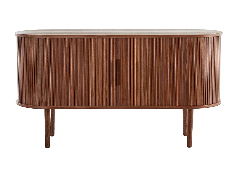 Buffet vintage en bois foncé noyer 2 portes coulissantes L138 cm EPIC