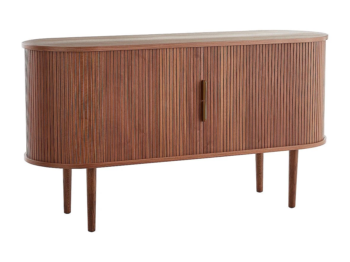 Aparador vintage de madera oscura de nogal con 2 puertas correderas 138 cm EPIC