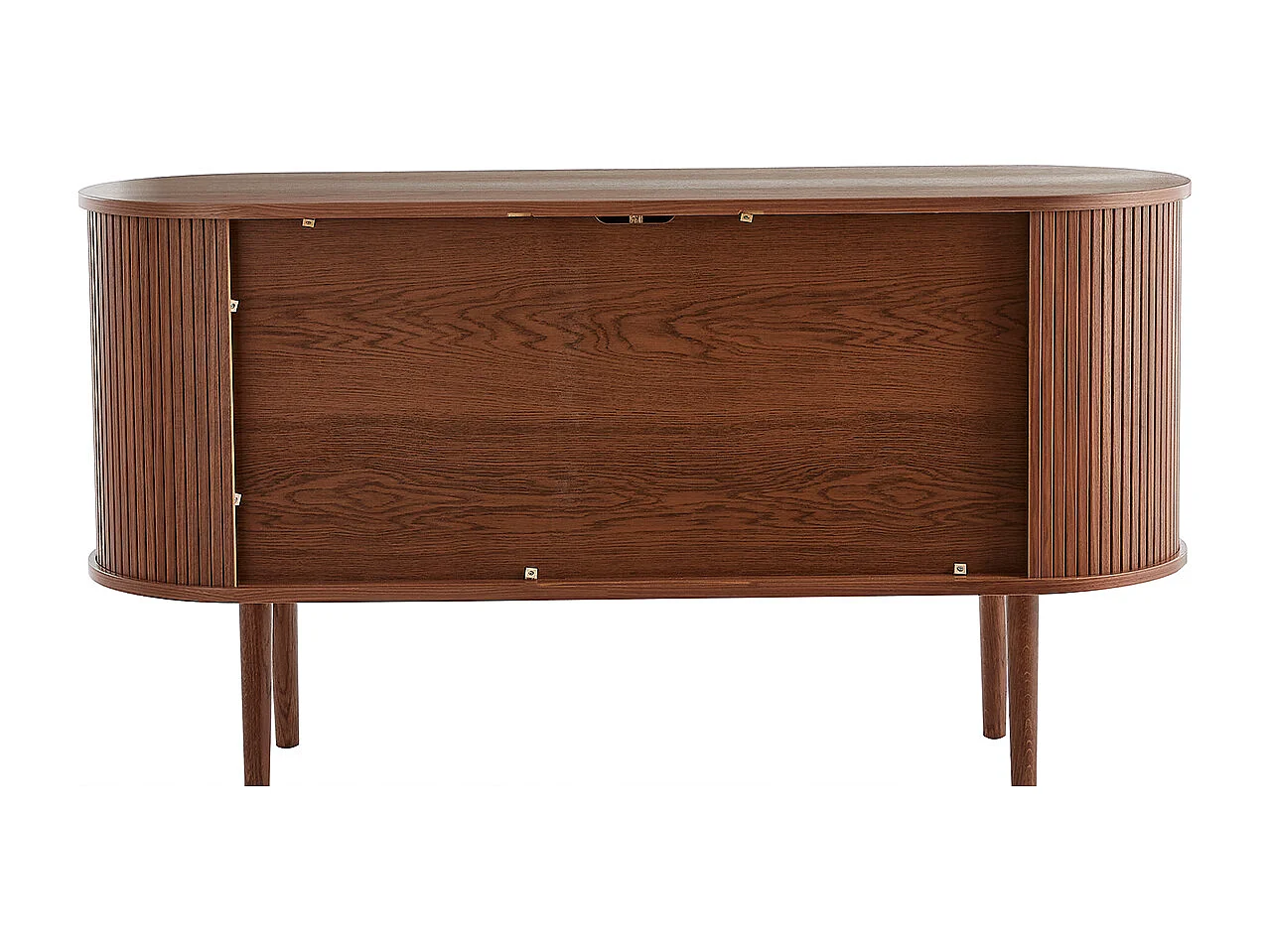 Aparador vintage de madera oscura de nogal con 2 puertas correderas 138 cm EPIC