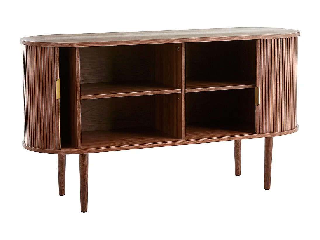 Credenza vintage in legno scuro noce 2 ante scorrevoli L138 cm EPIC