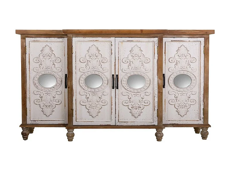 Buffet en bois sculpté marron 154x35x87h