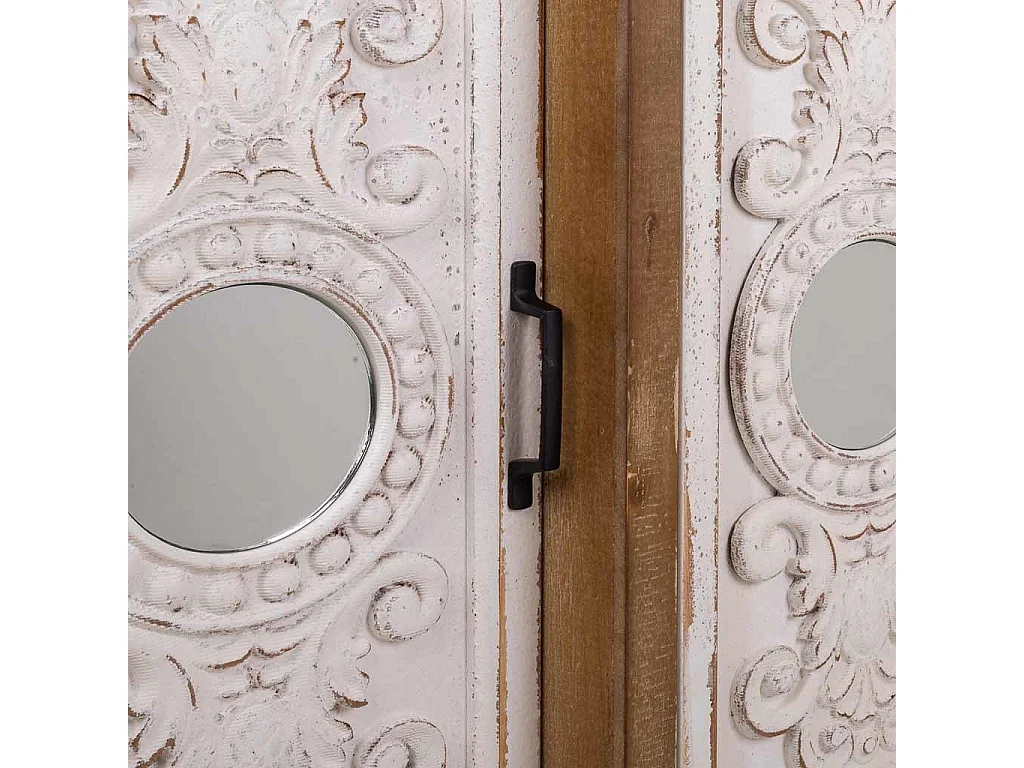 Aparador de madera tallada marrón 154x35x87