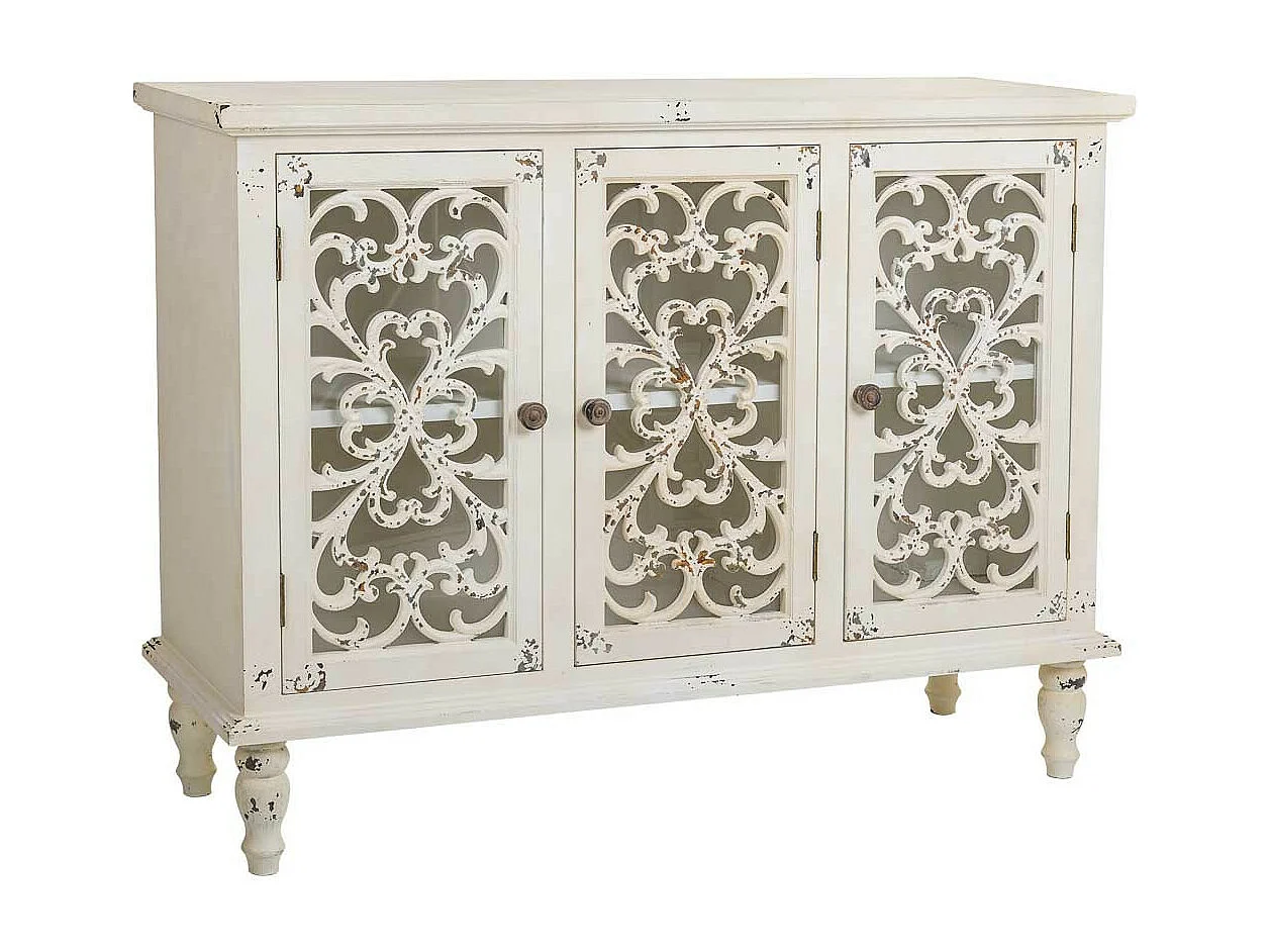 Buffet en bois blanc 120x40x91h