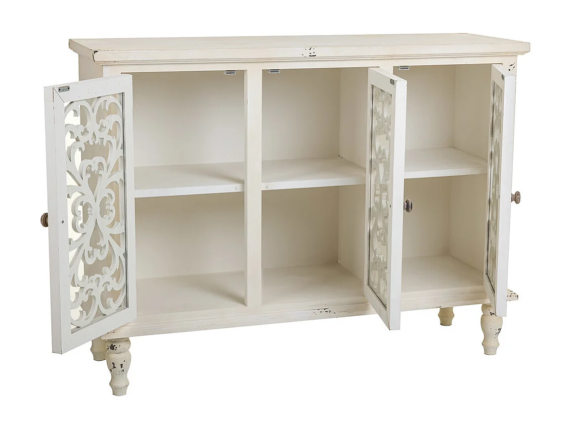 Buffet en bois blanc 120x40x91h