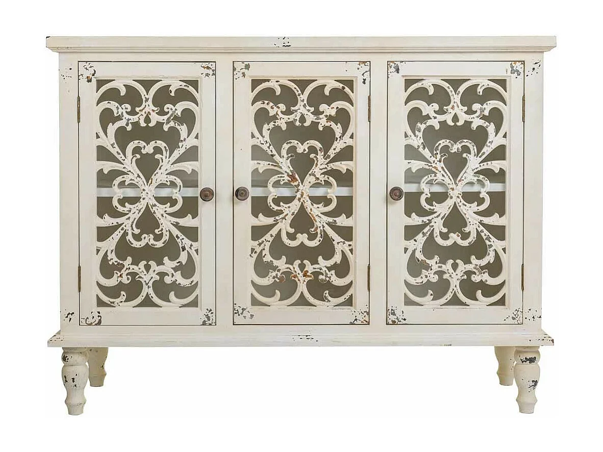 Buffet en bois blanc 120x40x91h