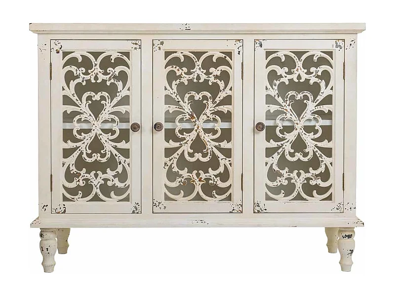 Credenza in legno bianco 120x40x91h