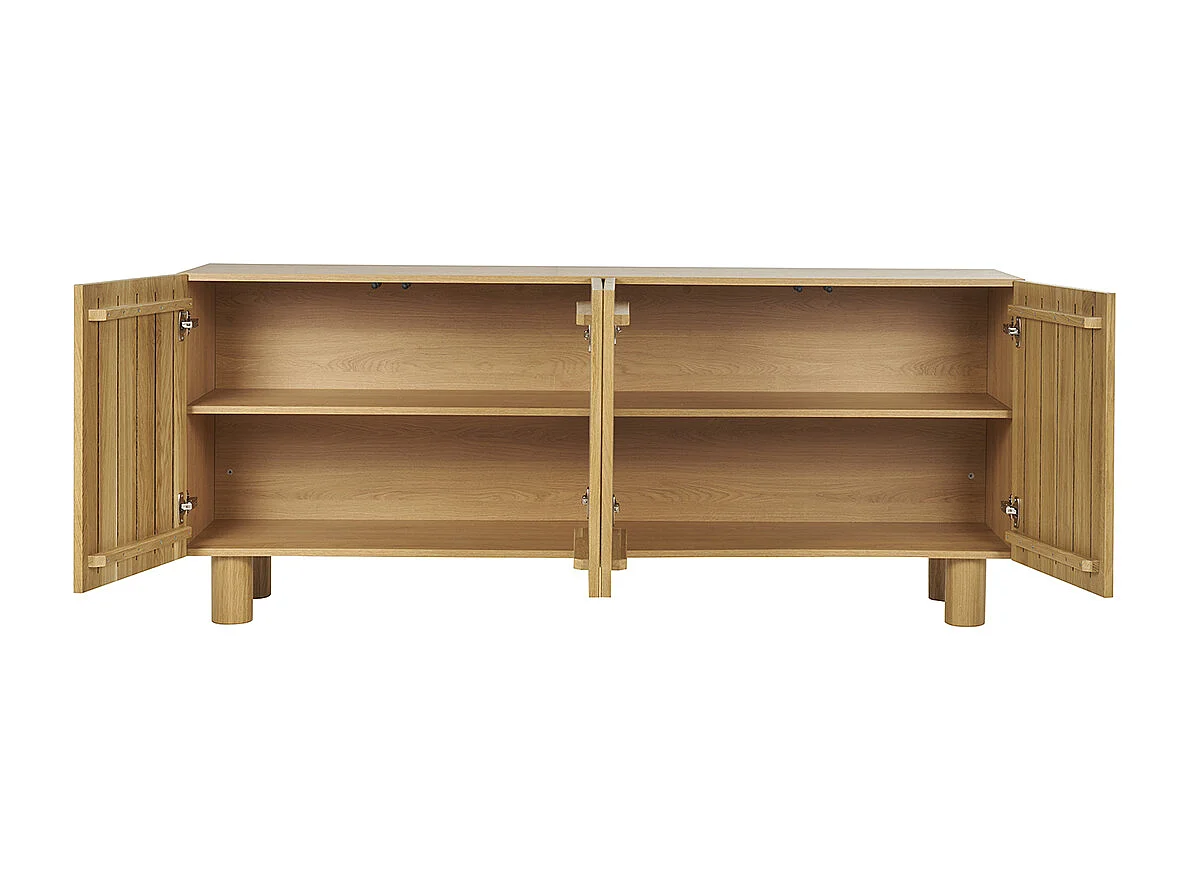 Aparador de 4 puertas roble macizo claro 180 cm GOSHI