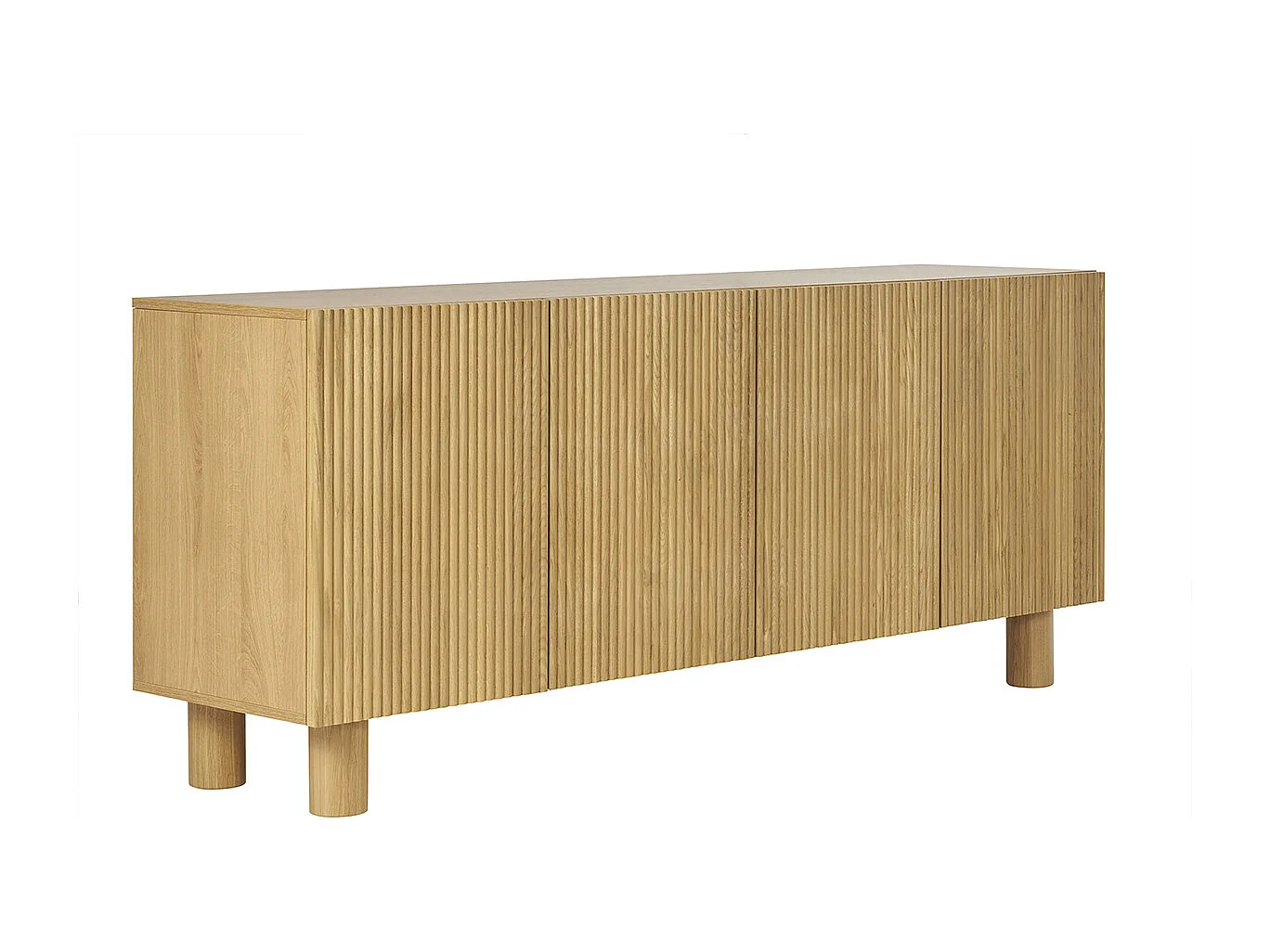 Aparador de 4 puertas roble macizo claro 180 cm GOSHI